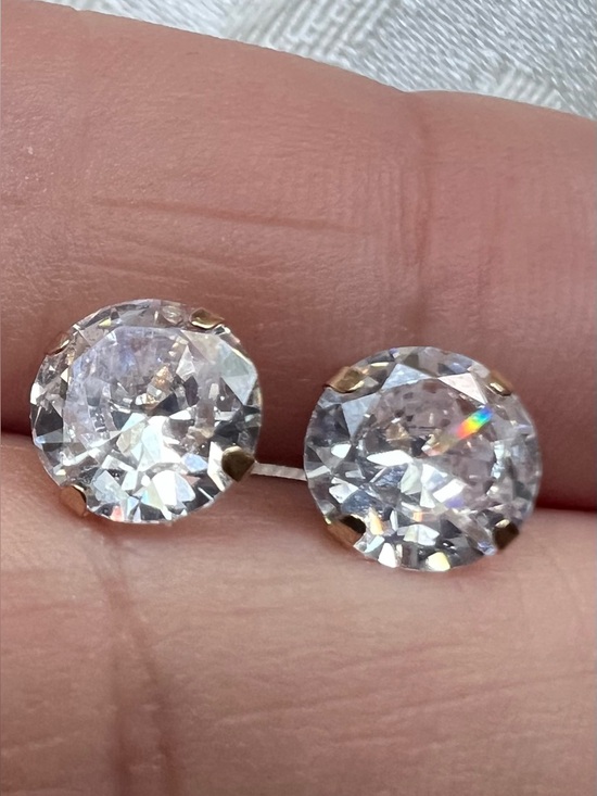 Macy's Jewelry - R. H. Macy’s 14K Yellow Gold Stud Cubic Zirconia Earrings 7.5MM